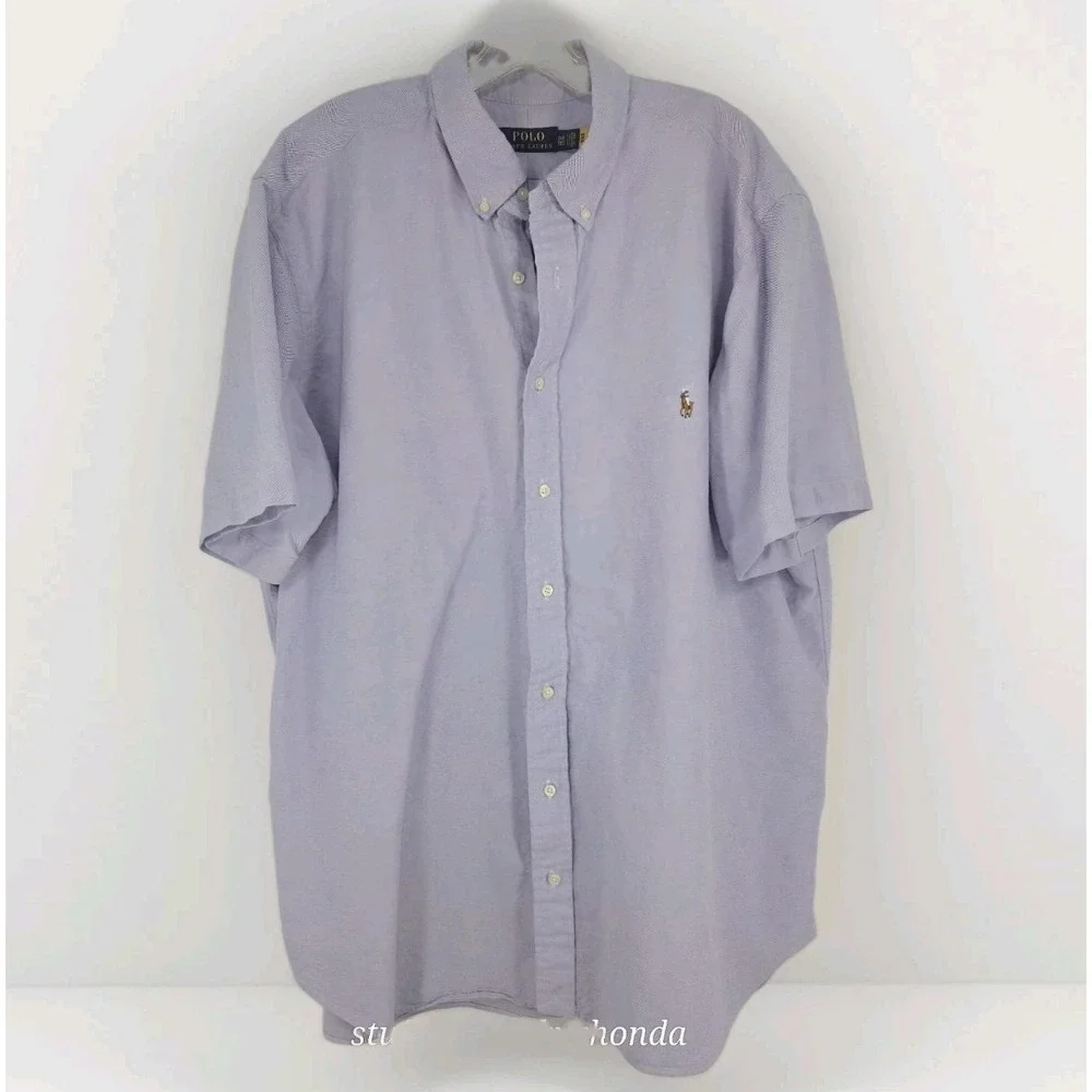 Polo Ralph Lauren Light Purple Short Sleeve Button Down Shirt Mens Sz 2X -‎ EUC